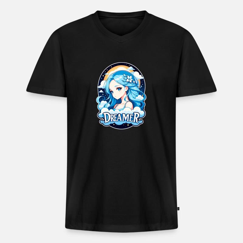 Träumer - Träumer - Träumer - Traum - Träumerei - Männer Premium Bio T-Shirt mit V-Ausschnitt - Schwarz