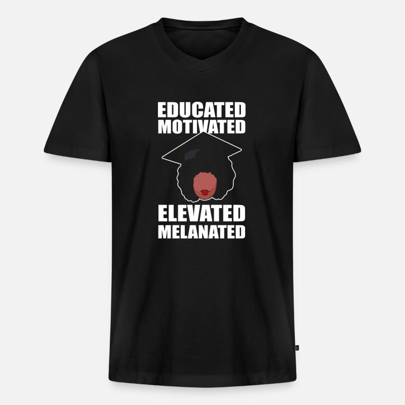 Master Studium Abschlussfeier - Männer Premium Bio T-Shirt mit V-Ausschnitt - Schwarz