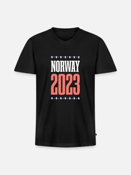Norway 2023 - Männer Premium Bio T-Shirt mit V-Ausschnitt - Schwarz