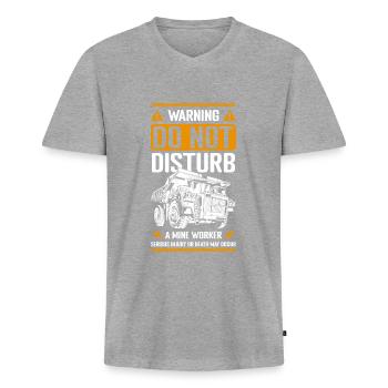 Kohle Beruf - Männer Premium Bio T-Shirt mit V-Ausschnitt - Grau meliert - Vorne