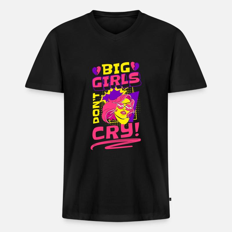 Comic Comics Sprechblase Bunt - Männer Premium Bio T-Shirt mit V-Ausschnitt - Schwarz