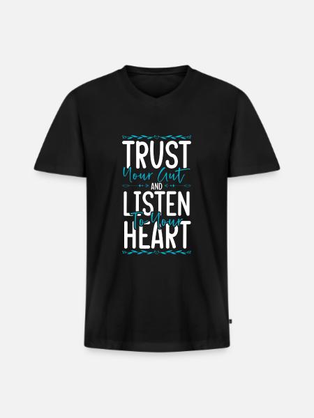 Positive Yoga Exercise Self-Love - Men's Premium Organic T-shirt with V-neck - black