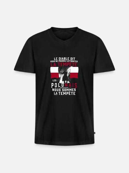 Tempête Polonais - T-shirt encolure en V Premium bio Homme - noir