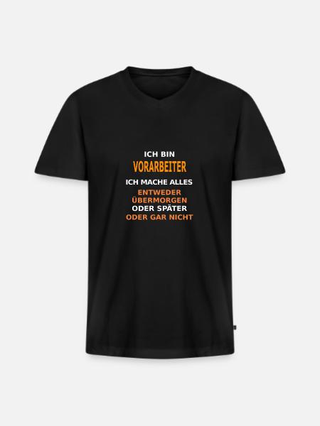 vorarbeiter - Männer Premium Bio T-Shirt mit V-Ausschnitt - Schwarz