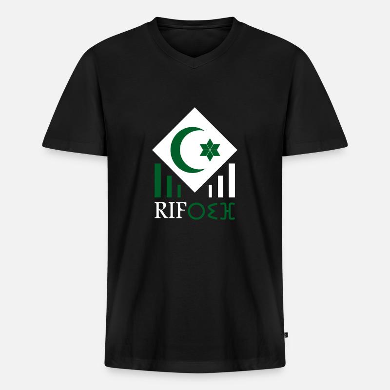 RIF - Männer Premium Bio T-Shirt mit V-Ausschnitt - Schwarz