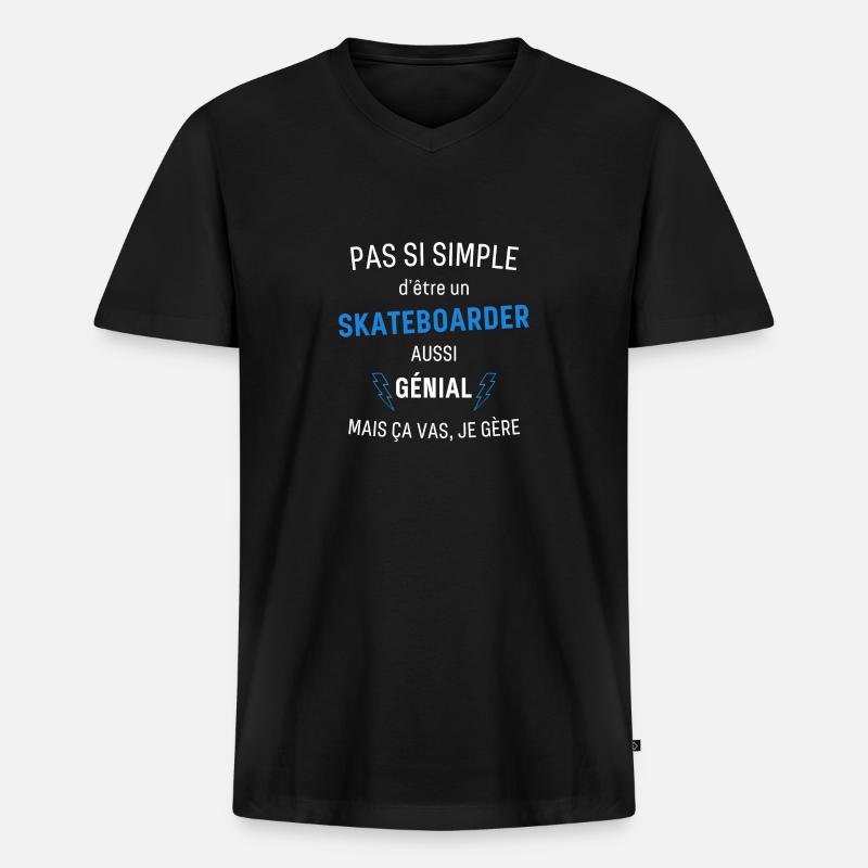Toller Skateboarder - Männer Premium Bio T-Shirt mit V-Ausschnitt - Schwarz