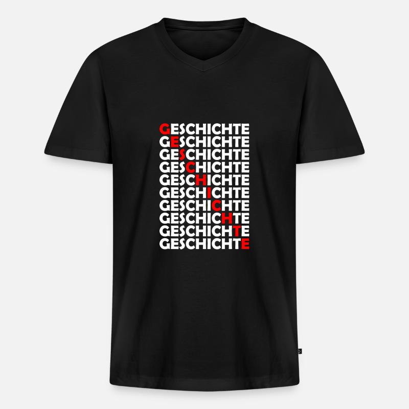 Geschichte Lehrer Studium Schule - Männer Premium Bio T-Shirt mit V-Ausschnitt - Schwarz