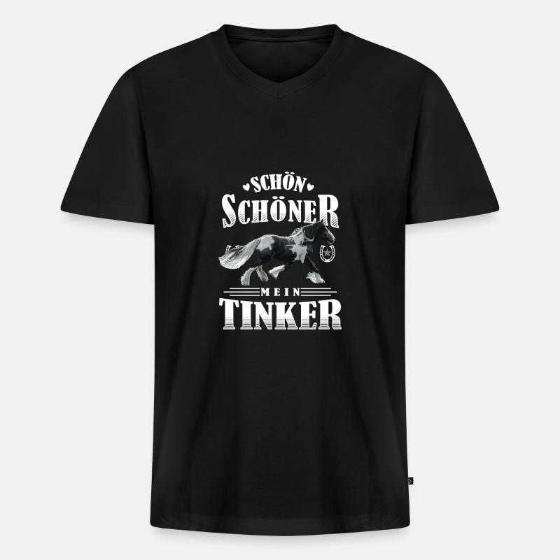 Schön Schöner Mein Tinker - Männer Premium Bio T-Shirt mit V-Ausschnitt - Schwarz