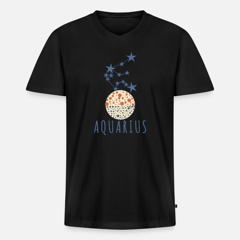 Das Sternbild Wassermann - Männer Premium Bio T-Shirt mit V-Ausschnitt - Schwarz