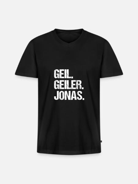 Jonas - T-shirt encolure en V Premium bio Homme - noir
