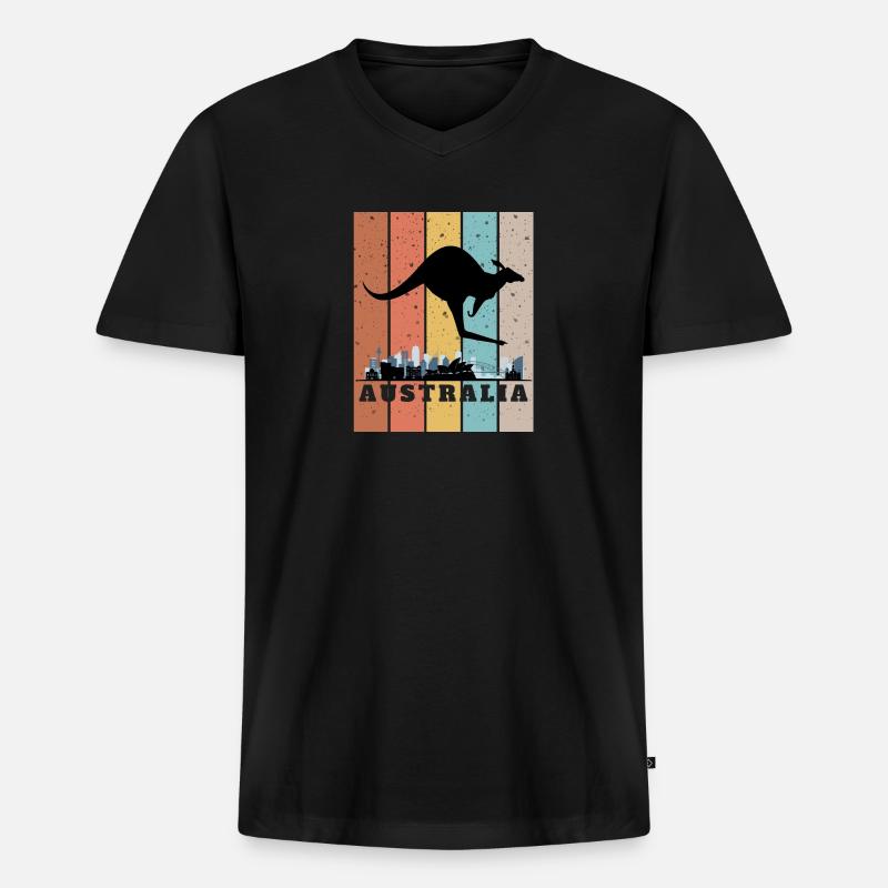 Couleur de Sidney - Männer Premium Bio T-Shirt mit V-Ausschnitt - Schwarz