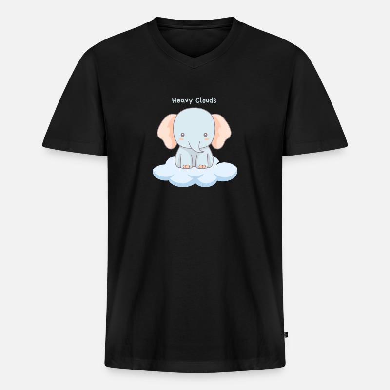 Heavy Clouds - Männer Premium Bio T-Shirt mit V-Ausschnitt - Schwarz
