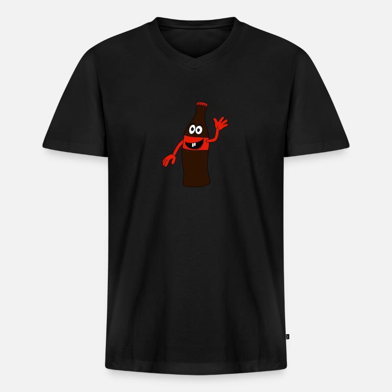 Cola Flasche - Männer Premium Bio T-Shirt mit V-Ausschnitt - Schwarz
