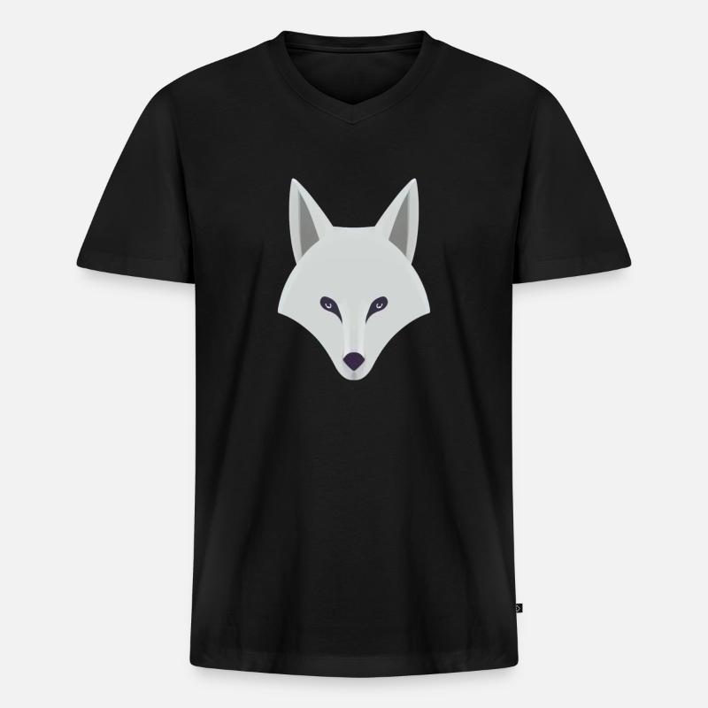 STILISIERTER SANDFUCHS - Männer Premium Bio T-Shirt mit V-Ausschnitt - Schwarz