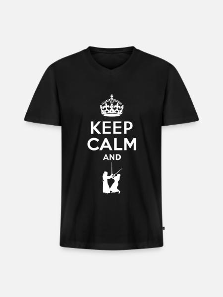Keep Calm - Kendo - Men's Premium Organic T-shirt with V-neck - black