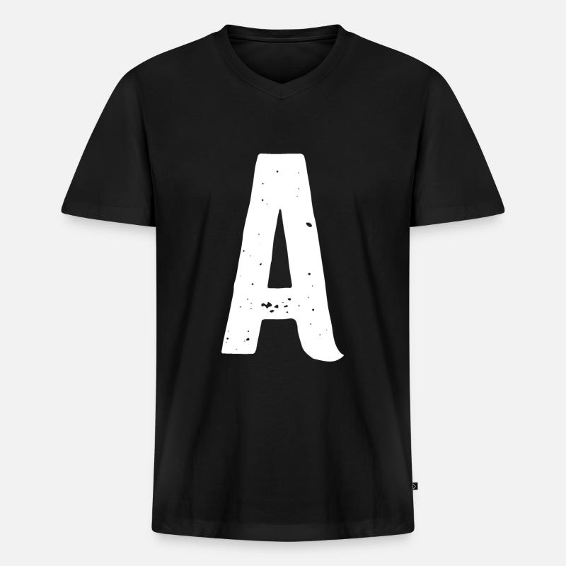 Ein Brief - Männer Premium Bio T-Shirt mit V-Ausschnitt - Schwarz