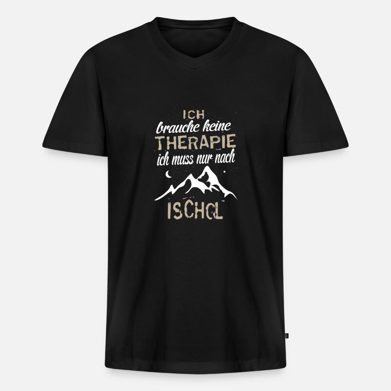 Ischgl - Männer Premium Bio T-Shirt mit V-Ausschnitt - Schwarz