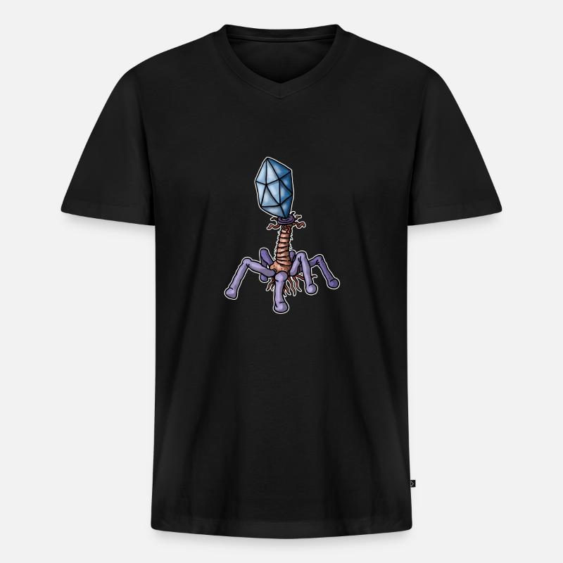 Virus Bacteriophage - Männer Premium Bio T-Shirt mit V-Ausschnitt - Schwarz