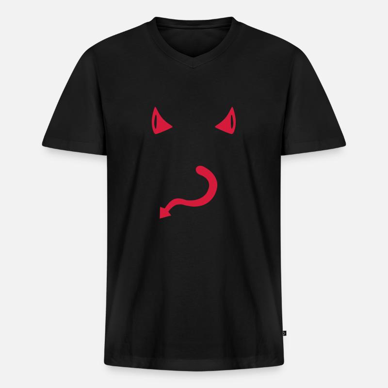 Teufel - Männer Premium Bio T-Shirt mit V-Ausschnitt - Schwarz