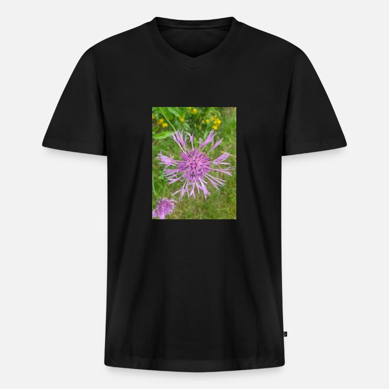 større ransel også centaurea Centaurea scabiosa - Premium økologisk T-skjorte med V-hals for menn - svart