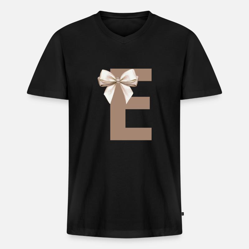 Buchstabe E Knoten - Männer Premium Bio T-Shirt mit V-Ausschnitt - Schwarz