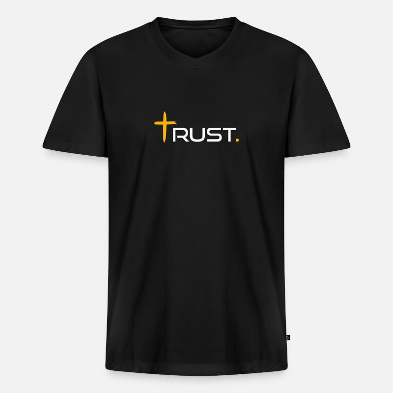 trust by csdesign - Männer Premium Bio T-Shirt mit V-Ausschnitt - Schwarz