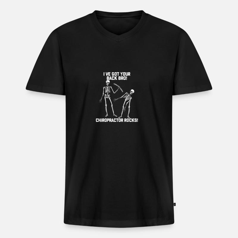 Chiropraktiker - Männer Premium Bio T-Shirt mit V-Ausschnitt - Schwarz