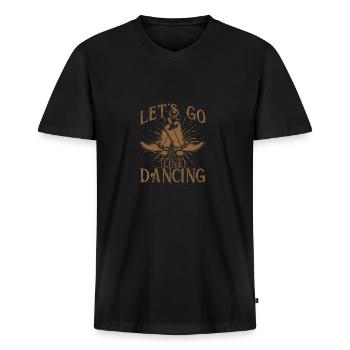 Line Dance - Männer Premium Bio T-Shirt mit V-Ausschnitt - Schwarz - Vorne - Nico (187cm)