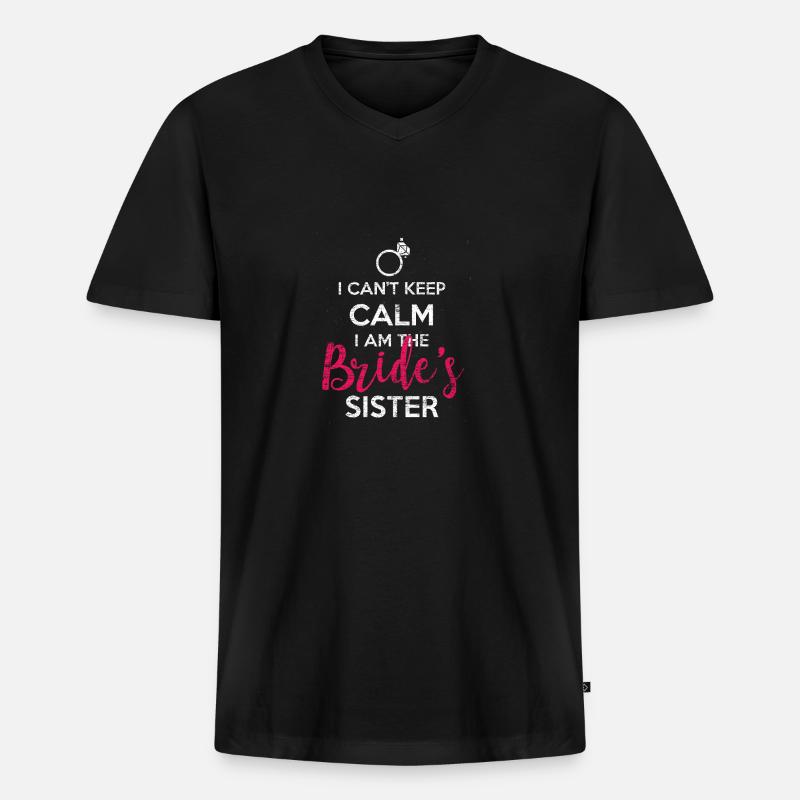 Schwester der Braut - Männer Premium Bio T-Shirt mit V-Ausschnitt - Schwarz
