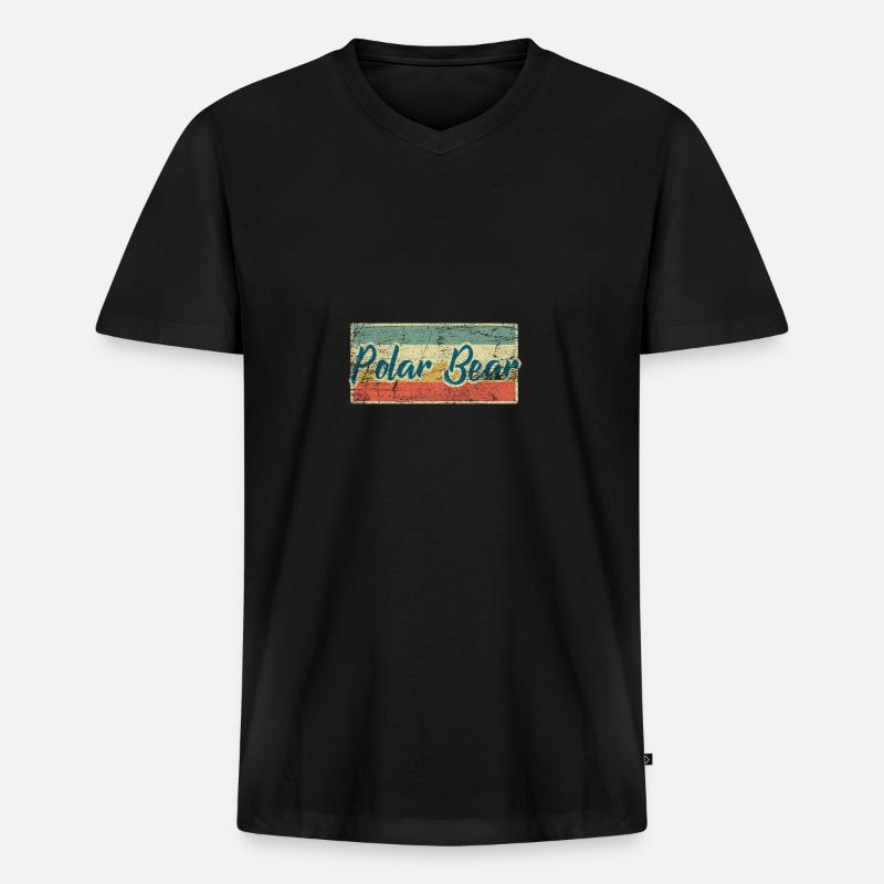 Eisbär - Männer Premium Bio T-Shirt mit V-Ausschnitt - Schwarz