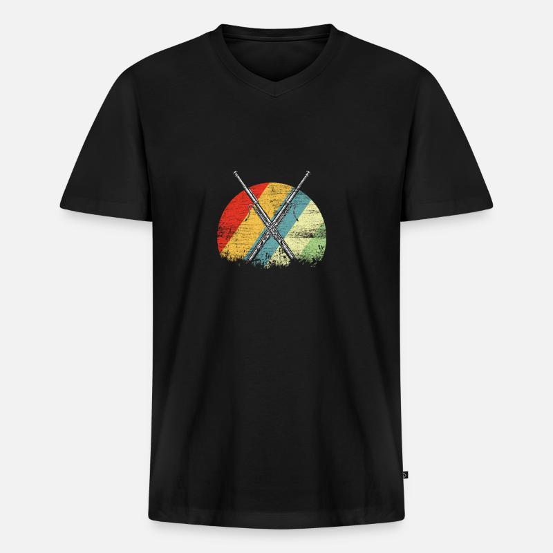 Fagott - Männer Premium Bio T-Shirt mit V-Ausschnitt - Schwarz