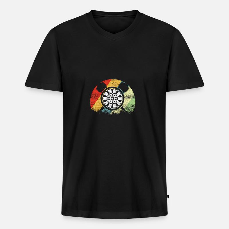 Dart - Männer Premium Bio T-Shirt mit V-Ausschnitt - Schwarz