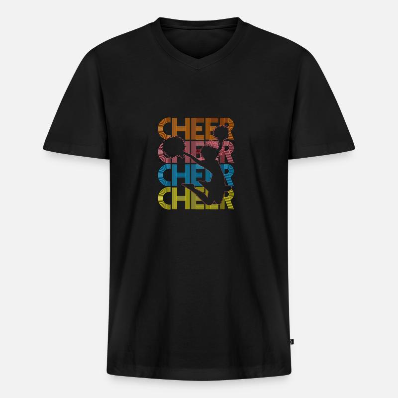 Cheerleading Pompoms - Männer Premium Bio T-Shirt mit V-Ausschnitt - Schwarz