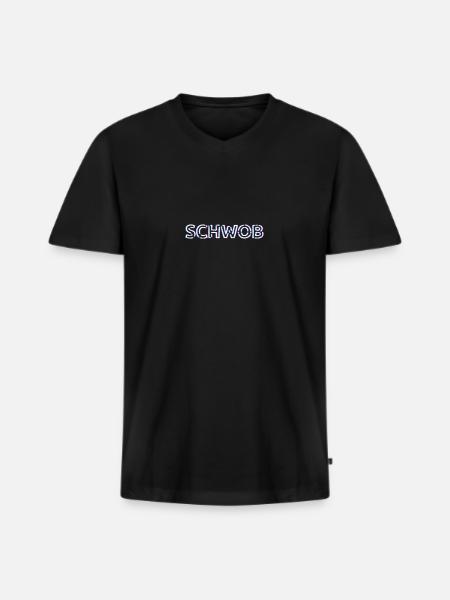 Schwob Schwabe Schwaben Dialekt - Männer Premium Bio T-Shirt mit V-Ausschnitt - Schwarz
