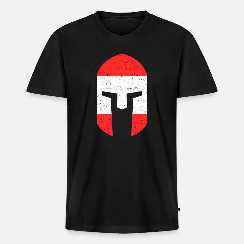 Gladiator Österreich - Männer Premium Bio T-Shirt mit V-Ausschnitt - Schwarz