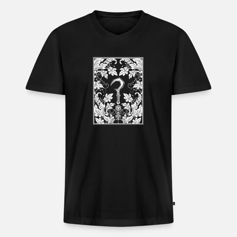 Druiden-Botanik-RPG-Spiel - Männer Premium Bio T-Shirt mit V-Ausschnitt - Schwarz