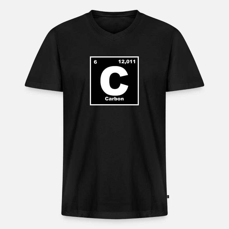 Carbon/Kohlenstoff Element - Männer Premium Bio T-Shirt mit V-Ausschnitt - Schwarz