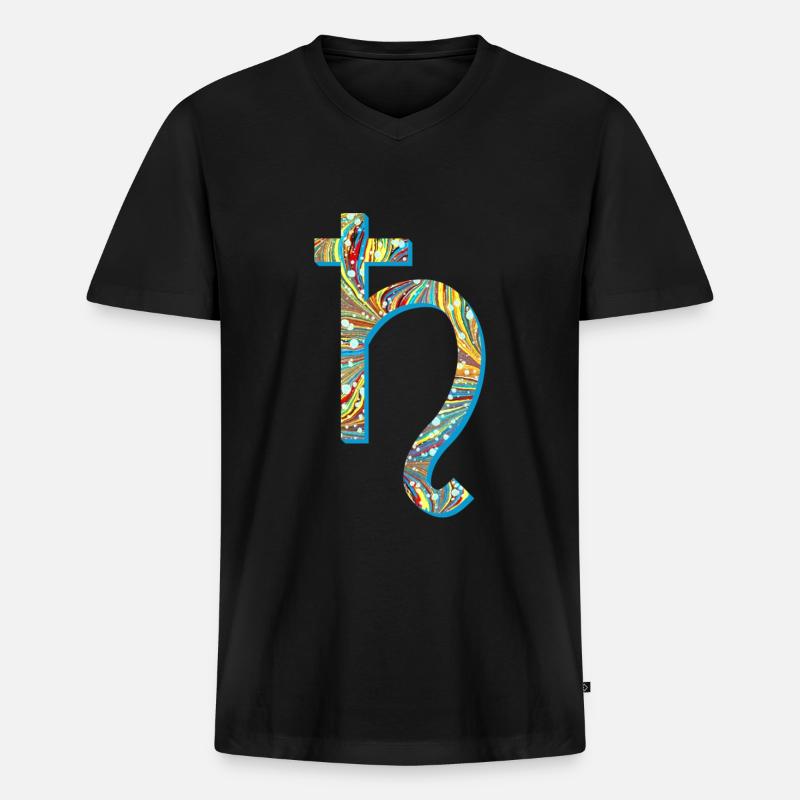 saturn e 201 - Männer Premium Bio T-Shirt mit V-Ausschnitt - Schwarz