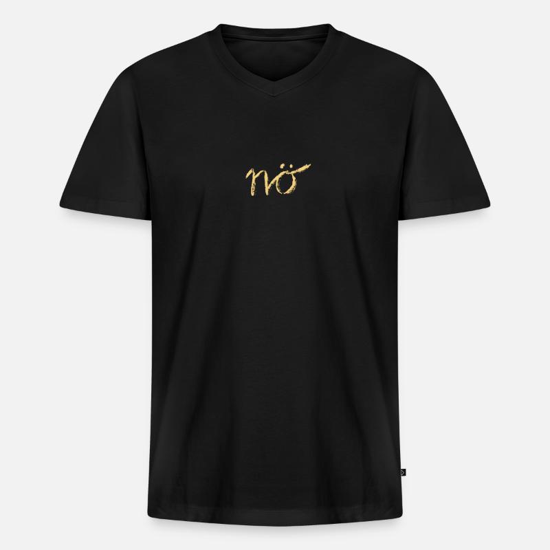 nö - Männer Premium Bio T-Shirt mit V-Ausschnitt - Schwarz