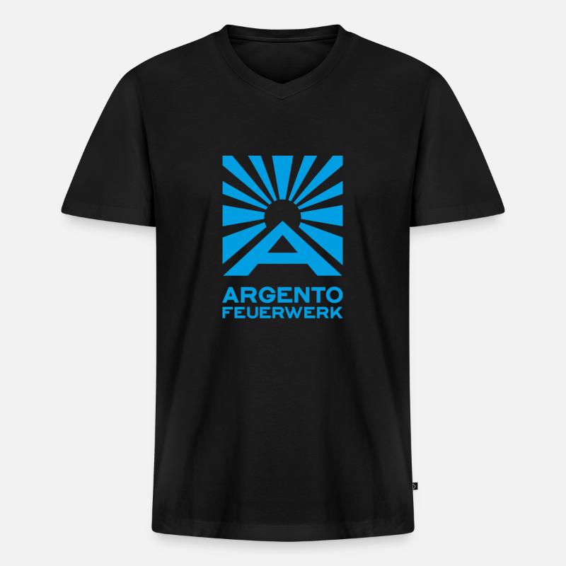 Argento Logo "Original" - Männer Premium Bio T-Shirt mit V-Ausschnitt - Schwarz