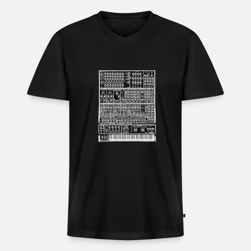 Modulares System synth - Männer Premium Bio T-Shirt mit V-Ausschnitt - Schwarz