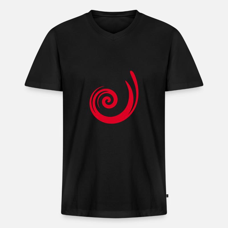 rotes Muster rot Geschenkidee - Männer Premium Bio T-Shirt mit V-Ausschnitt - Schwarz