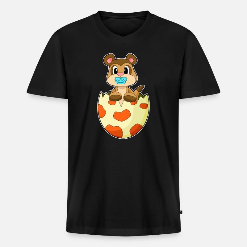 Erdmännchen Schnuller - Männer Premium Bio T-Shirt mit V-Ausschnitt - Schwarz