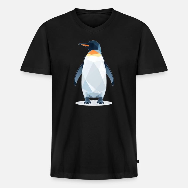 Pinguin Style - Männer Premium Bio T-Shirt mit V-Ausschnitt - Schwarz