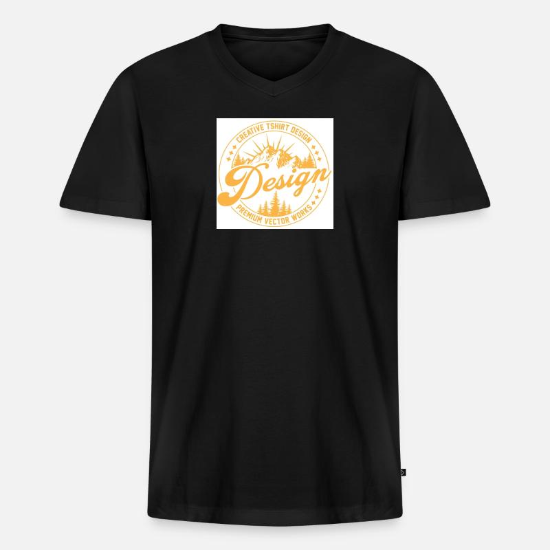 Berglandschaft Script Design - Männer Premium Bio T-Shirt mit V-Ausschnitt - Schwarz