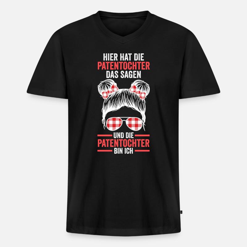 Patentochter - Männer Premium Bio T-Shirt mit V-Ausschnitt - Schwarz