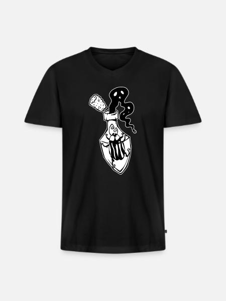 Insect in a bottle - Men's Premium Organic T-shirt with V-neck - black