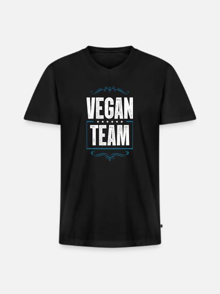 Vegan Team - Men's Premium Organic T-shirt with V-neck - black