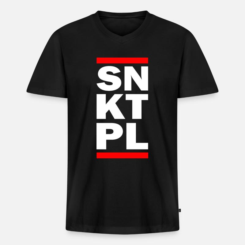 SNKTPL - Männer Premium Bio T-Shirt mit V-Ausschnitt - Schwarz