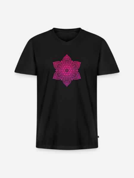 Mandala - Männer Premium Bio T-Shirt mit V-Ausschnitt - Schwarz